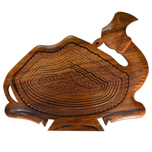 Handcrafted Wooden Camel-Shaped Dry Fruit Basket