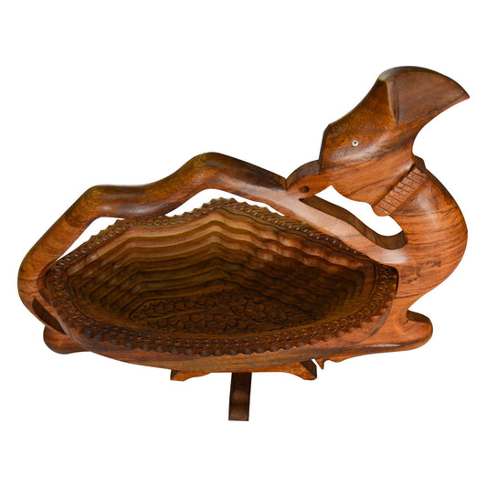 Handcrafted Wooden Camel-Shaped Dry Fruit Basket