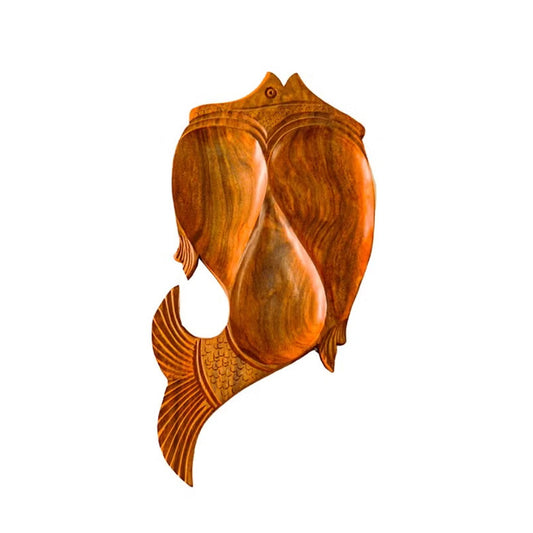 Wooden Handcrafted Decorative Serving Tray Fish Shape for Serving Snacks Fruits