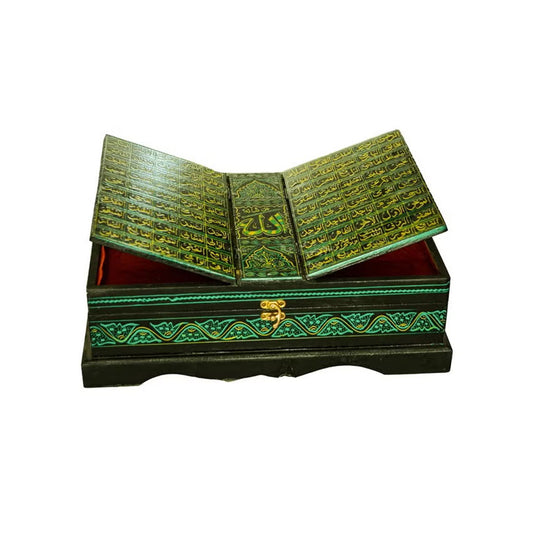 Wooden Book Box with Foldable Rehal Stand for Holy Book