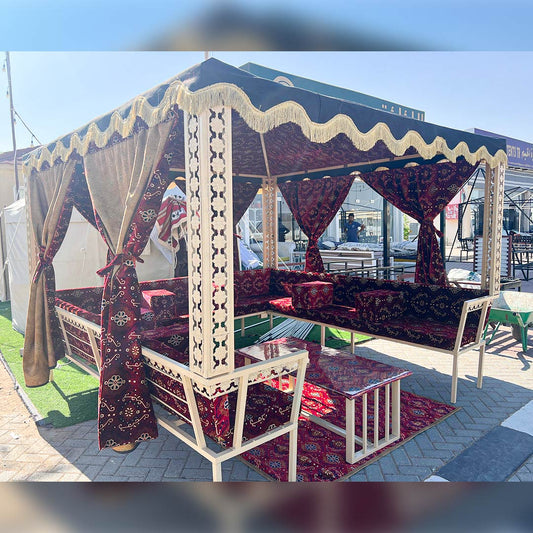 Gazebo tent with chairs waterproof roof, Traditional Outdoor Majlis Tent