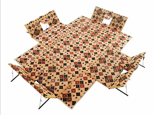 Traditional Arabic Majlis 5pcs Set for Camping, Colorful Tribal Pattern