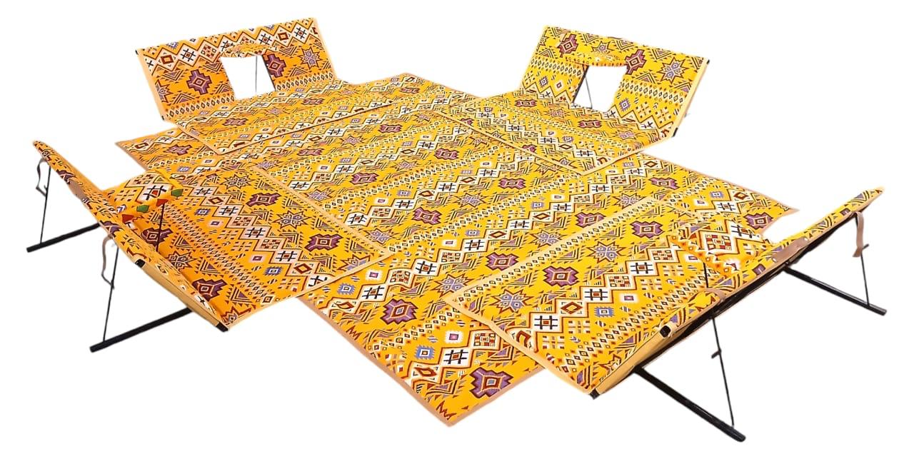 Traditional Arabic Majlis 5pcs Set for Camping, Colorful Tribal Pattern