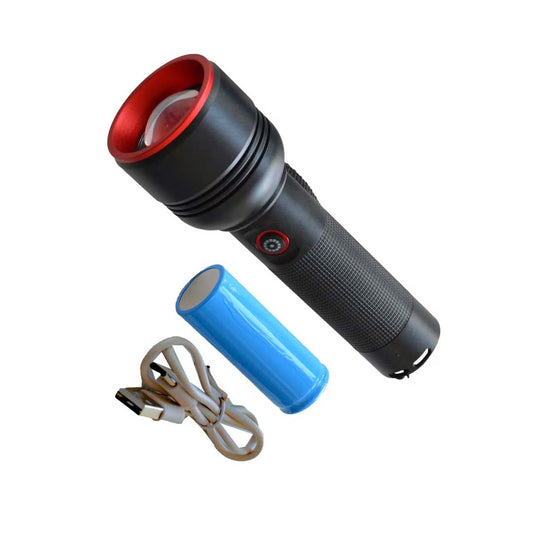 LED Torch Flashlight Rechargeable Waterproof Handheld For Outdoor Emergency With USB And Lithium Battery