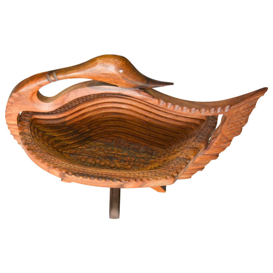 Wooden Handcrafted Decorative Serving Tray Duck shape For Serving Snacks, Fruits