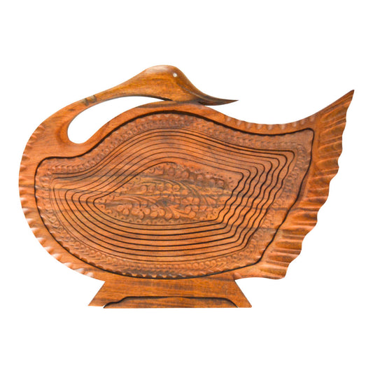 Wooden Handcrafted Decorative Serving Tray Duck shape For Serving Snacks, Fruits