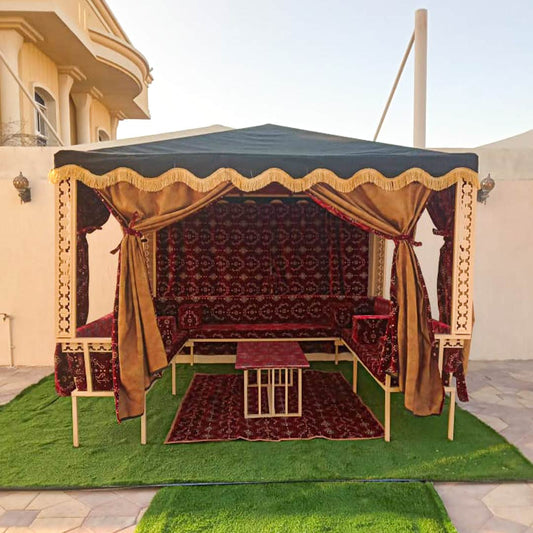 Gazebo tent with chairs waterproof roof, Traditional Outdoor Majlis Tent