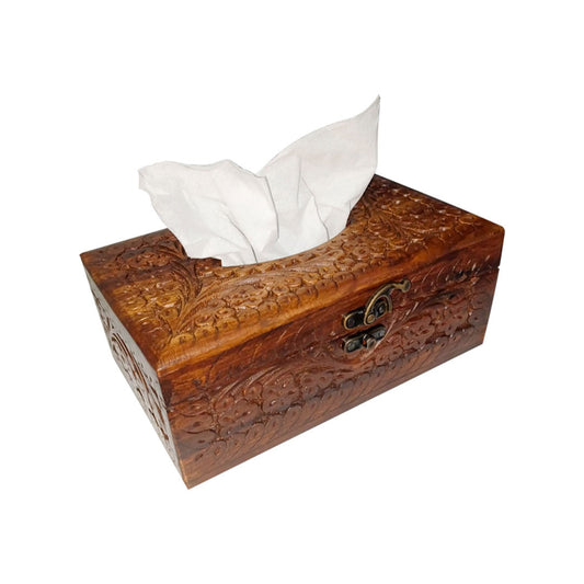 Handcrafted wooden tissue box holder