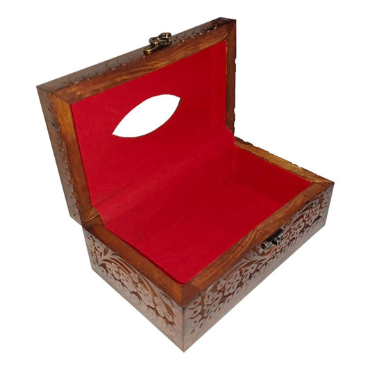 Handcrafted wooden tissue box holder