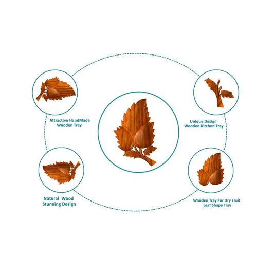Wooden Tray, Tray For Fruit  Appetizers  Tray Unique Design Wooden Elegance Plate For Home Decorative