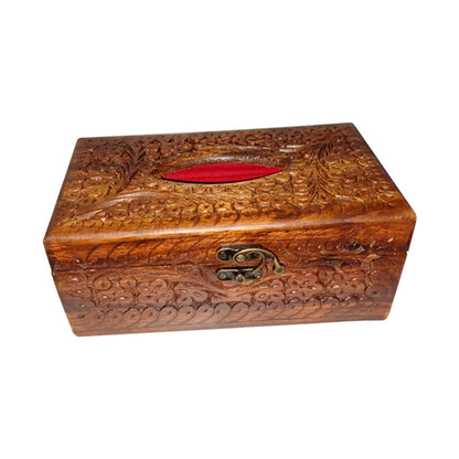 Handcrafted wooden tissue box holder