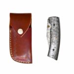 Damascus steel folding knife with Damascus steel handle2