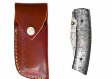 Damascus steel folding knife with Damascus steel handle2