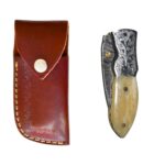 Damascus steel folding knife